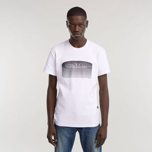 G-star Stacked Old Skool Logo R T T-shirt Met Korte Mouwen Wit L Man