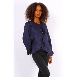 Daim vestje - dames - grote maten - marine blauw - maat 42/44