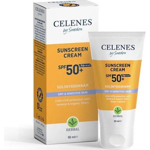 Celenes by Sweden Herbal Zonnebrandcrème SPF50+ - 50ml - Voor Droge & Gevoelige Huid