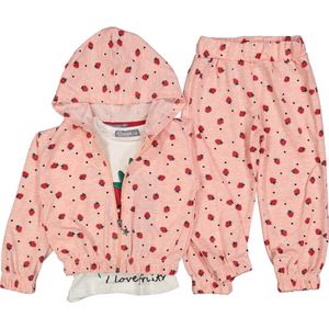 Kinderkleding 3 delige set - sweatshirt - broekje - hoodie - roze - meisje - meisje kleding - maat 80/86 - baby kleding