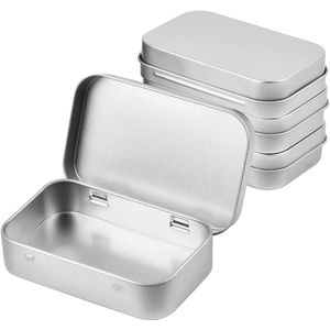 Metalen opbergdoos - 4 stuks - Zilver - Draagbaar - Mini - Voor thuisgebruik - Voor snoep, sleutels, oorbellen en meer