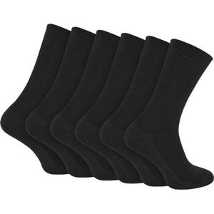 Marco Rossi 6 Paar Diabetes Sokken - Zwart - Wijde Boord - Sokken Zonder Elastiek - Anti-Press - Medische Sokken - Medical socks - Naadloos - Dames en Heren - Maat 35-38