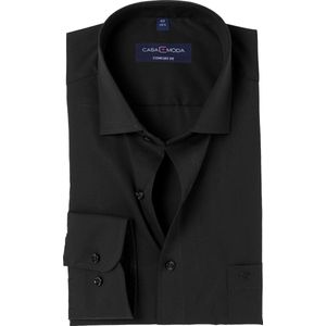 CASA MODA comfort fit overhemd - mouwlengte 72 cm - zwart - Strijkvrij - Boordmaat: 46