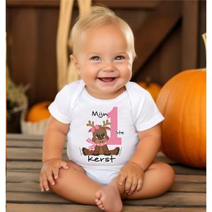 Mijn eerste kerst meisjes. Kerst romper- witte romper maat 62