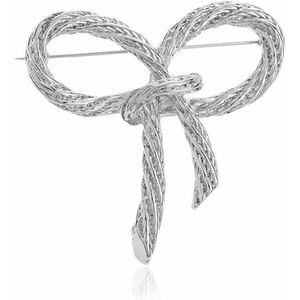 Allecto plus - Elegante damesbroche met gedraaide strik - geschikt als accessoire voor speciale gelegenheden - cadeau voor vrouwen - perfect voor poncho's, doeken, sjaals, vesten en jurken - 1 stuk-metaal