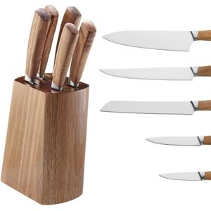 ApexArte® Messenset met Blok - Messensets met Messenblok - Koksmes - Keukenmessen Set - Super Scherp