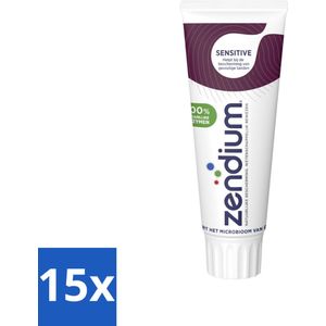 15 x Zendium Tandpasta Sensitive 75 ml - Gevoelige Tanden - Tandpasta - Natuurlijke Enzymen - Mondgezondheid - Fluoride