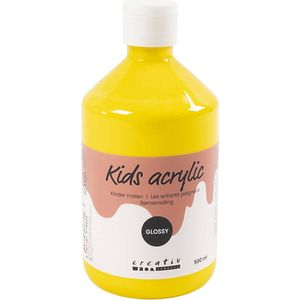 Acrylverf Glossy, primair geel, 500 ml/ 1 fles