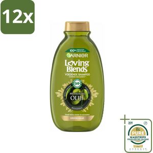 Garnier Loving Blends Mythische Olijf Shampoo 300 ml - Voordeelverpakking - 12 stuks - Olijfolie shampoo - Natuurlijke shampoo