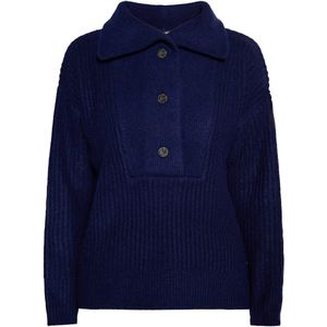 Dreimaster - Gebreide Trui - Marine - Dames - Casual Vintage Stijl