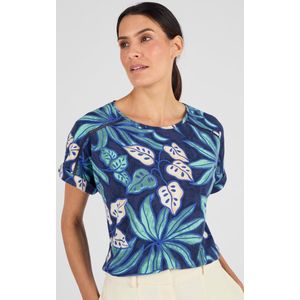 Damart - T-shirt met tropische opdruk met Climatyl - Dames - Blauw - XS