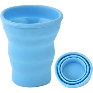 2 stuks 350mL outdoor Portable opvouwbare Cup multifunctionele reizen siliconen telescopische beker (blauw)