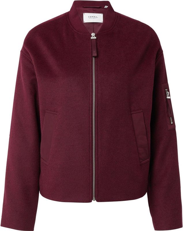 comma - Outdoor-Jack - Wolblend - Korte Lengte - Geborstelde Flanelstof