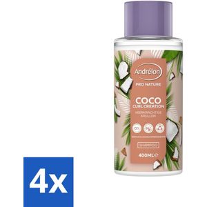 Andrélon - Pro Nature - Coco Curl Creation - Shampoo - 400 ml - Voordeelverpakking - 4 stuks