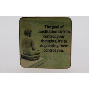 Quote magneet 6x6 cm The goal of meditation