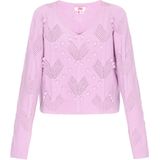 MYMO - Trui - Lila - Gebreid - V-hals - Lange Mouw