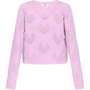 MYMO - Trui - Lila - Gebreid - V-hals - Lange Mouw