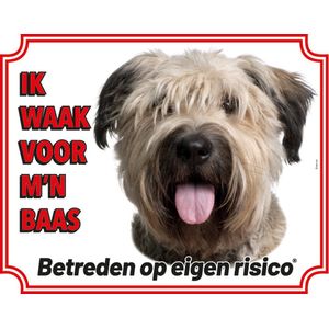 Bouvier Blond waakbord - Ik waak voor m'n baas