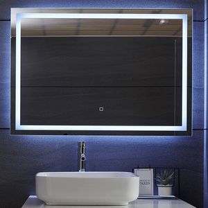 Spiegel - Spiegel met verlichting - Badkamerspiegel - LED - Koper en loodvrij - 100 x 70 cm - Glas