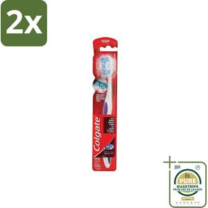 Colgate - Tandenborstel - 360 Optic White Medium- Wit - 1 Tandenborstel - Voordeelverpakking - 2 stuks - Tandenborstel - Tanden reinigen