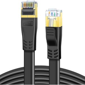 Hoge Snelheid CAT 8 Ethernet Kabel 8M - Flexibele Platte LAN-kabel voor Gaming en Streaming