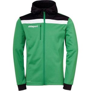 Uhlsport Offense 23 Trainingsjack Met Capuchon Heren - Groen / Zwart / Wit | Maat: 2XL