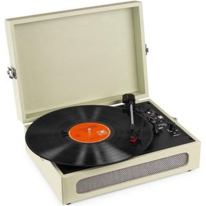 Thuys – Platenspeler Met Speakers – Ingebouwde Speakers – Retro – 28 x 36 x 13cm – Crème