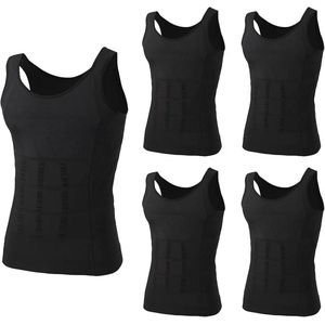 Afslankende Body Shaper Compressie Shirt voor Mannen - Sculpting Vest Spier Tank