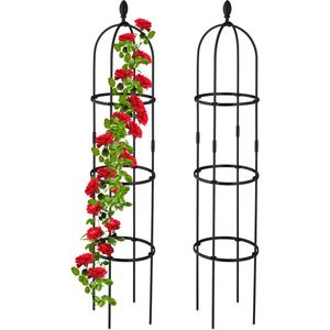 Relaxdays plantensteun klimplanten - set van 2 - 160 cm - hoge klimplantensteun - rankhulp