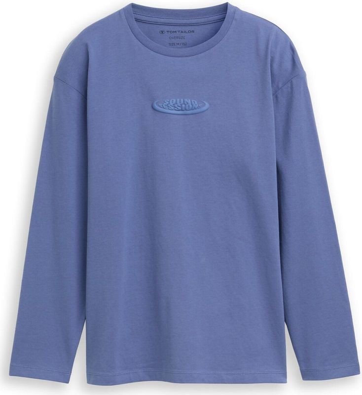TOM TAILOR - Shirt - Blauw - Lange Mouw - Ronde Hals