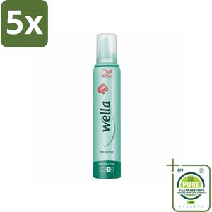 5 x Wella Extra Strong Hold Haarmousse 200 ml - Grootverpakking - Haarmousse - Ultra Sterke Versteviging - Flexibel Haar - Haarstyling - Langdurige Hold