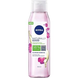 Nivea Naturally Good Douchegel 300ml Rose Water & Organic Oil