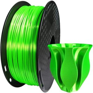 PLA-filament - zijdeachtig - glanzend - 1,75 mm - 1 kg - 3D-printerfilament - lichtgroen - hoogwaardig 3D-printmateriaal