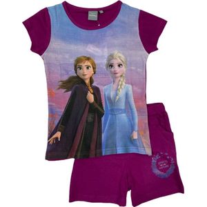 Frozen II - Shortama - Paars - Maat 128 - Anna en Elsa - Kinderpyjama