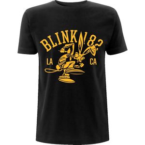 Blink182 Heren Tshirt -S- College Mascot Zwart