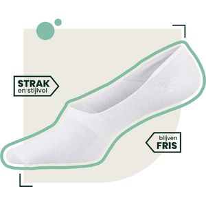 Bamboosa - 4 paar Joshua Bamboe Footies - Maat 35-38 - Wit - Anti-transpirant - Sneakersokken voor frisse voeten�