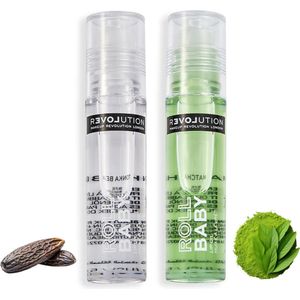 Relove By Revolution Roll Baby Lip Oil - Matcha en Tonka Bean Smaak - Lipolie Roller - Geschikt voor over Lipstick - Hydraterende Lip Oil - Verzorgende en Zachte Lippen - Vegan Lipoil - 2 x 5 ml