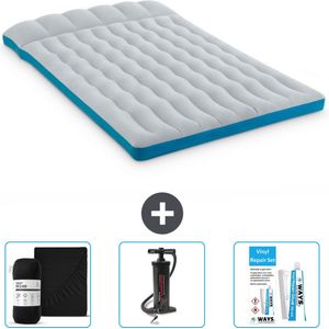 Intex Campingmat - 2-Persoons - 127 x 193 x 24 cm - Blauw - Inclusief Hoeslaken - Pomp en Reparatieset