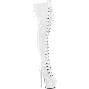 Pleaser - JUBILANT-4012 Plateau overknee Laarzen - US 5 - 35 Shoes - Wit