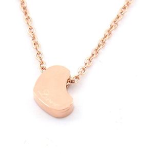 Ketting met Hart - RVS - Lengte Verstelbaar 43-48 cm - Roségoudkleurig