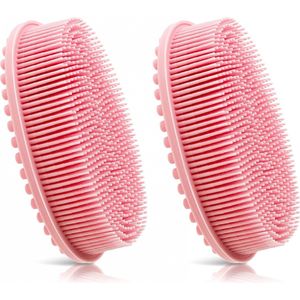 Handborstel - 2 stuks - Babyborstel - Badborstel - Siliconen Badborstel - Diep Reinigend - Doucheborstel - Massage - Scrubborstel - Huidborstel - Diep Reinigend - Exfoliërende werking - Rug Scrubber - Alle Huidtypen - Ergonomisch Handvat