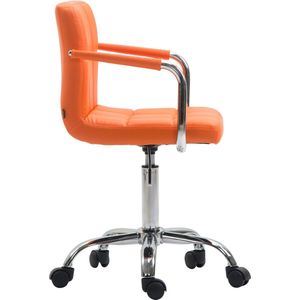 In And OutdoorMatch Bureaustoel Luann - Oranje - Kunstleer - Hoogwaardige bekleding - Comfortabele bureaustoel - Klassieke uitstraling
