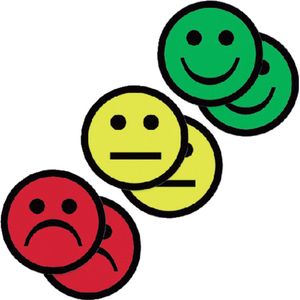 Magneet smiley 2.5cm 2x geel 2x groen 2x rood | Blister a 6 stuk