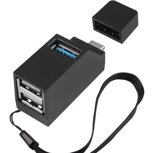 Mini USB Hub 3 Poorten - Draagbare USB Spliter voor Hoge Snelheid Gegevensoverdracht