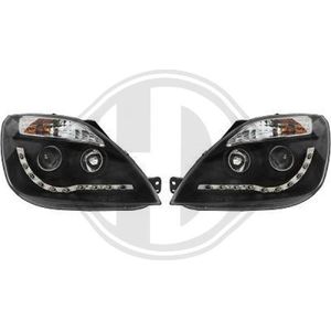 Ford - Diederichs 1404485 - Koplampen Set - Zwart - Met Regelmotor voor LWR