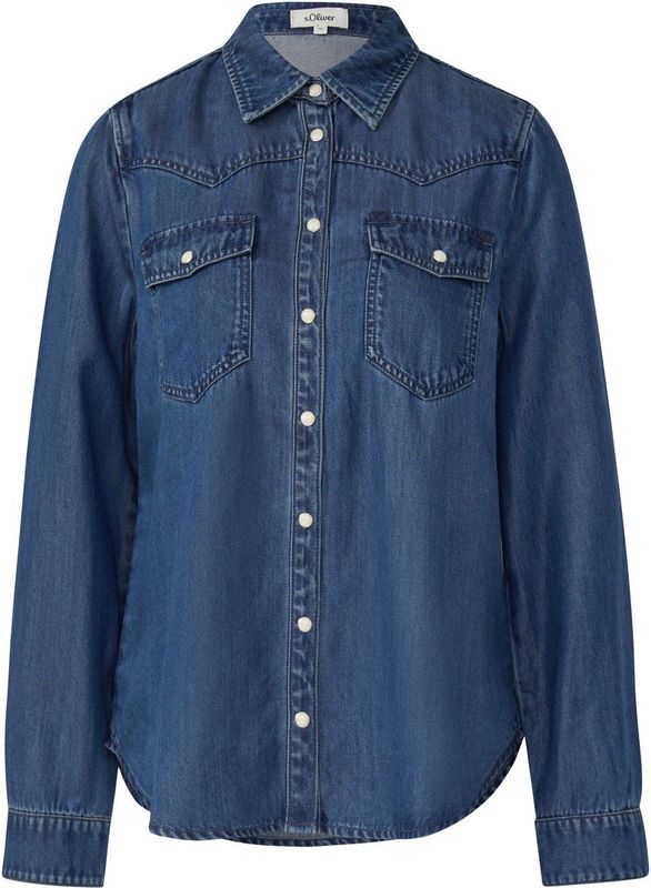 s.Oliver - Blouse - Denim - Casual - Vrouwelijk