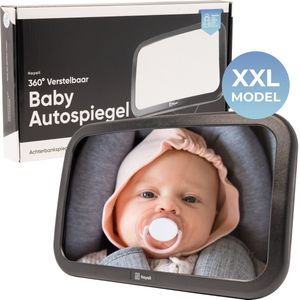 HAYALI® Autospiegel Baby 360° Verstelbaar voor Hoofdsteun Autostoel -Achteruitkijkspiegel XL- Achterbankspiegel Kinderen -Baby Veiligheid Accessoires - Zwart