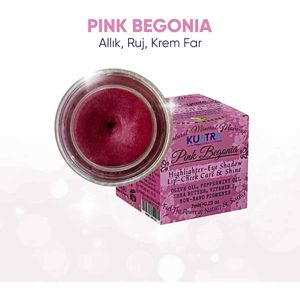 Kuatra Pink Begonia Moisturizer Natuurlijke Antioxidante Glow Balm 3in1 Verrijkt met lijnzaadolie (Lip - Blush - Oogschaduw) Voedt - Hydrateert - Geeft glans - Natuurlijke bijenwas - kruidenextracten - vitaminen - mineralen - niet-nano pigmenten 7ml