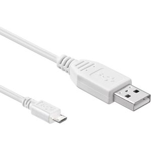 USB-A naar Micro USB-B Kabel - USB 2.0 - 2 meter - Wit