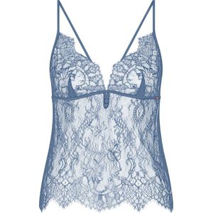 Hunkemöller Dames Nachtmode Cami Lace Delphine - Blauw - maat XL